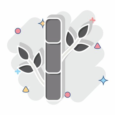 Simge Bambu. Kumaş sembolüyle ilgili. Çizgi roman. dizayn edilebilir