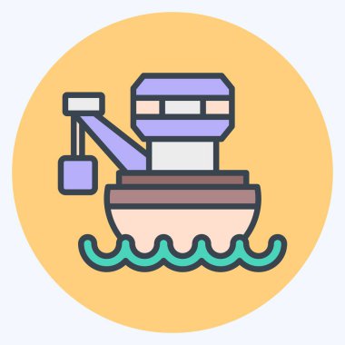 Simge mavnası. Araç sembolüyle ilgili. renk arkadaşı stili. düzenlenebilir