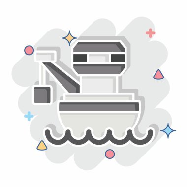 Simge mavnası. Araç sembolüyle ilgili. Çizgi roman. düzenlenebilir