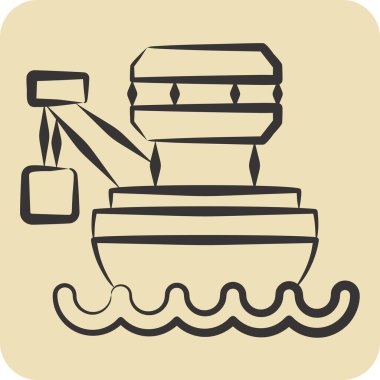 Simge mavnası. Araç sembolüyle ilgili. El çizimi tarzı. düzenlenebilir