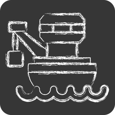 Simge mavnası. Araç sembolüyle ilgili. Tebeşir stili. düzenlenebilir