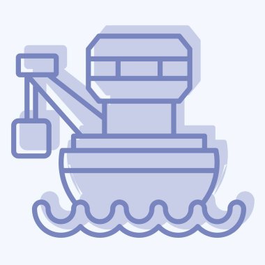 Simge mavnası. Araç sembolüyle ilgili. İki ton stili. düzenlenebilir