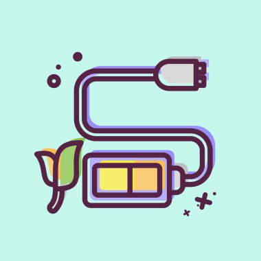 Simge Batarya Charger. Dünya 'yı Kurtarma sembolüyle ilgili. MBE tarzı. düzenlenebilir