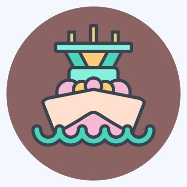 Simge Amiral Battı. Araç sembolüyle ilgili. renk arkadaşı stili. düzenlenebilir