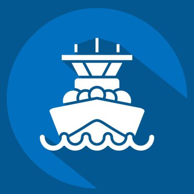 Simge Amiral Battı. Araç sembolüyle ilgili. Uzun gölge tarzı. düzenlenebilir