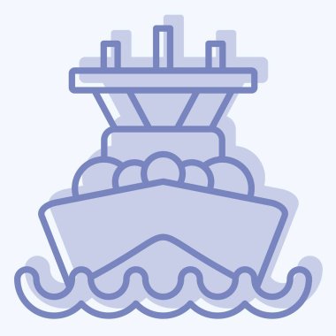 Simge Amiral Battı. Araç sembolüyle ilgili. İki ton stili. düzenlenebilir