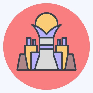 Icon Bayterek Kulesi. Kazakistan sembolüyle ilgili. renk arkadaşı stili. dizayn edilebilir