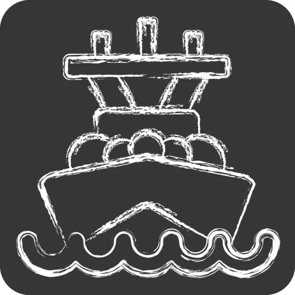 Simge Amiral Battı. Araç sembolüyle ilgili. Tebeşir stili. düzenlenebilir