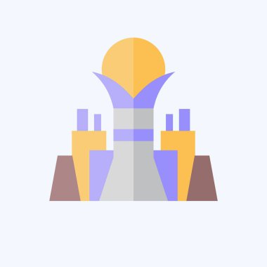 Icon Bayterek Kulesi. Kazakistan sembolüyle ilgili. Düz stil. dizayn edilebilir