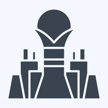 Icon Bayterek Kulesi. Kazakistan sembolüyle ilgili. Kabartma tarzı. dizayn edilebilir