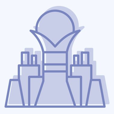 Icon Bayterek Kulesi. Kazakistan sembolüyle ilgili. İki ton stili. dizayn edilebilir