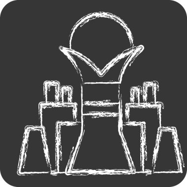 Icon Bayterek Kulesi. Kazakistan sembolüyle ilgili. Tebeşir stili. dizayn edilebilir