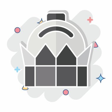 Icon Bayterek. Kazakistan sembolüyle ilgili. Çizgi roman. dizayn edilebilir