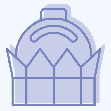 Icon Bayterek. Kazakistan sembolüyle ilgili. İki ton stili. dizayn edilebilir