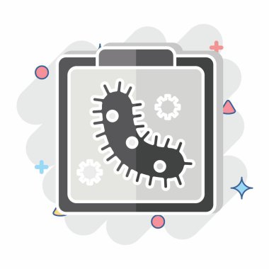 Simge Biyoloji Sanatı. Biyomühendislik sembolüyle ilgili. çizgi roman biçimi