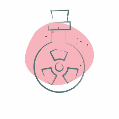 Simge Biyolojik Silahı. Biyomühendislik sembolüyle ilgili. Renkli Leke Biçimi