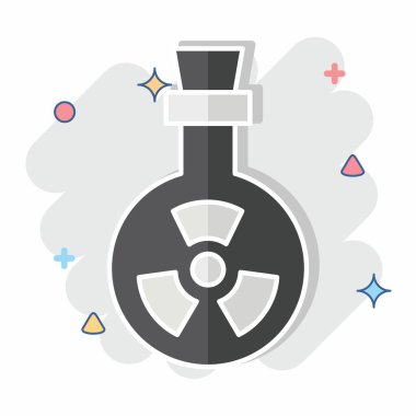 Simge Biyolojik Silahı. Biyomühendislik sembolüyle ilgili. çizgi roman biçimi