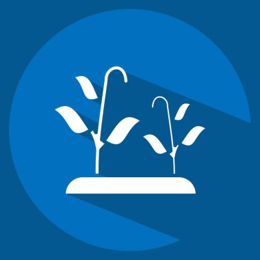 Simge Biyochar. Dünya 'yı Kurtarma sembolüyle ilgili. Uzun gölge tarzı. düzenlenebilir