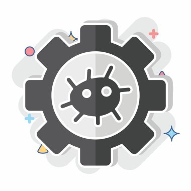 Simge Biyomühendisliği. Biyomühendislik sembolüyle ilgili. çizgi roman biçimi