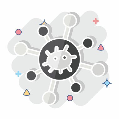 Simge Biyolojik Ağ. Biyomühendislik sembolüyle ilgili. çizgi roman biçimi