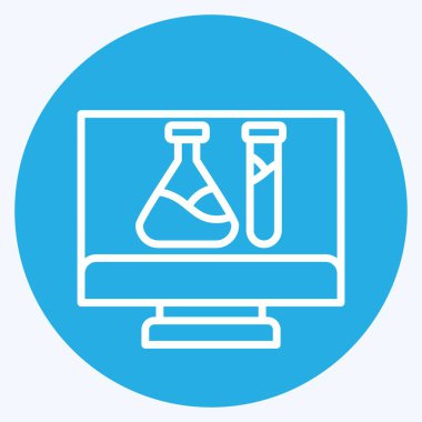 Icon Biyoteknoloji. Biyomühendislik sembolüyle ilgili. mavi gözler tarzı