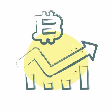 Simge Bitcoin Çizelgesi. Kripto para birimi sembolüyle ilgili. Renkli Leke Biçimi