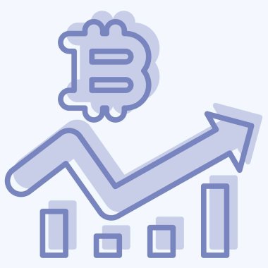 Simge Bitcoin Çizelgesi. Kripto para birimi sembolüyle ilgili. iki ton biçimi