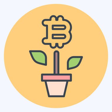 Simge Bitcoin Çiftliği. Kripto para birimi sembolüyle ilgili. renk eşi biçimi