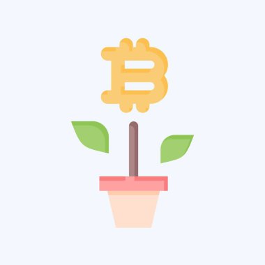 Simge Bitcoin Çiftliği. Kripto para birimi sembolüyle ilgili. düz biçim