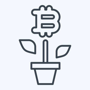 Simge Bitcoin Çiftliği. Kripto para birimi sembolüyle ilgili. satır biçimi