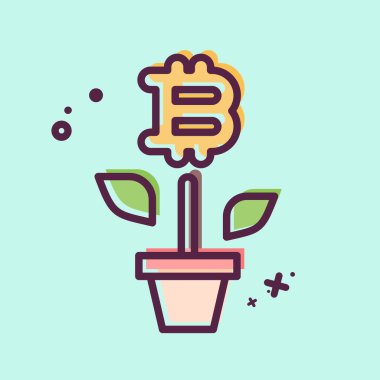 Simge Bitcoin Çiftliği. Kripto para birimi sembolüyle ilgili. MBE biçimi