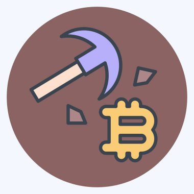 Simge Bitcoin Madencilik. Kripto para birimi sembolüyle ilgili. renk eşi biçimi