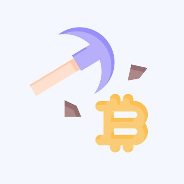 Simge Bitcoin Madencilik. Kripto para birimi sembolüyle ilgili. düz biçim