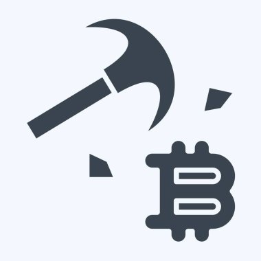 Simge Bitcoin Madencilik. Kripto para birimi sembolüyle ilgili. Kabartma biçimi