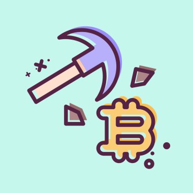 Simge Bitcoin Madencilik. Kripto para birimi sembolüyle ilgili. MBE biçimi