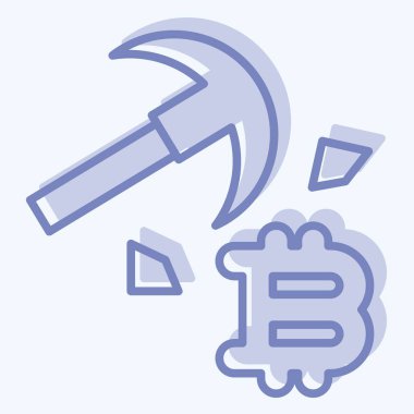 Simge Bitcoin Madencilik. Kripto para birimi sembolüyle ilgili. iki ton biçimi