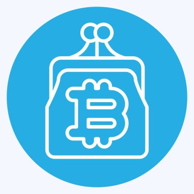 Simge Bitcoin Cüzdanı. Kripto para birimi sembolüyle ilgili. mavi gözler tarzı