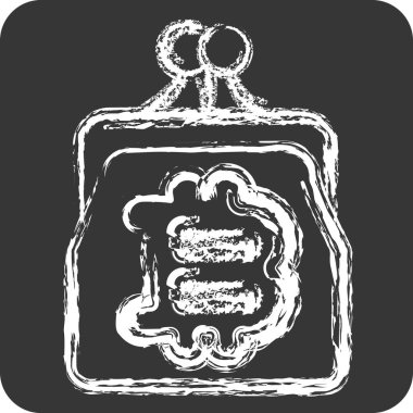 Simge Bitcoin Cüzdanı. Kripto para birimi sembolüyle ilgili. tebeşir Biçimi