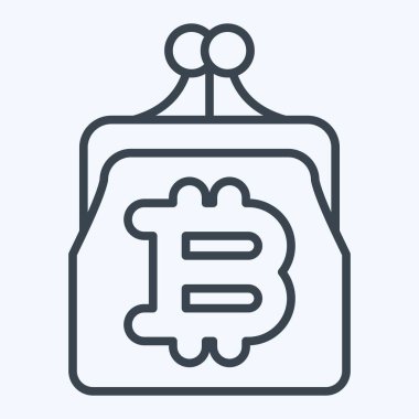 Simge Bitcoin Cüzdanı. Kripto para birimi sembolüyle ilgili. satır biçimi
