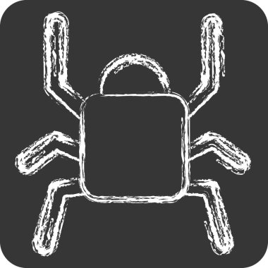 Simge Siyah. Böceklerin sembolü. Tebeşir stili. dizayn edilebilir