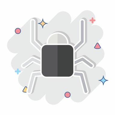 Simge Siyah. Böceklerin sembolü. Çizgi roman. dizayn edilebilir