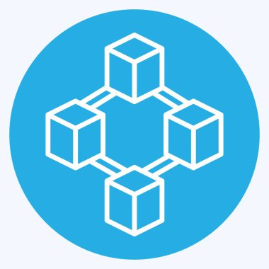 Simge Blockchain. Kripto para birimi sembolüyle ilgili. mavi gözler tarzı