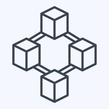 Simge Blockchain. Kripto para birimi sembolüyle ilgili. satır biçimi