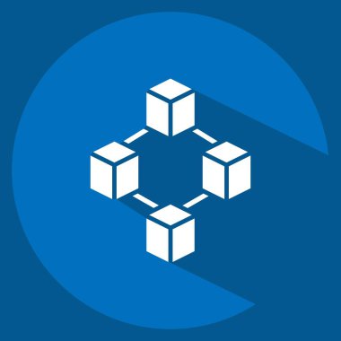 Simge Blockchain. Kripto para birimi sembolüyle ilgili. uzun gölge biçimi