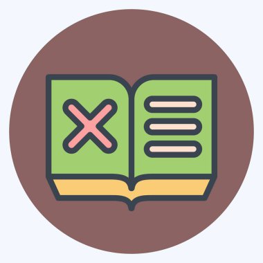 Simge Kitabı. Ünlem sembolüyle ilgili. renk arkadaşı stili. dizayn edilebilir