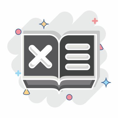 Simge Kitabı. Ünlem sembolüyle ilgili. Çizgi roman. dizayn edilebilir