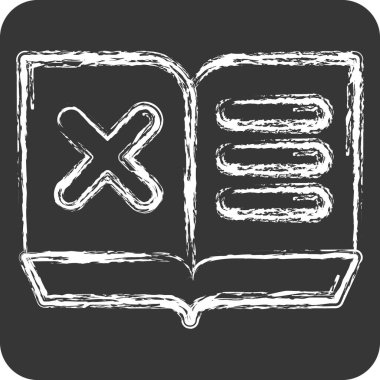 Simge Kitabı. Ünlem sembolüyle ilgili. Tebeşir stili. dizayn edilebilir