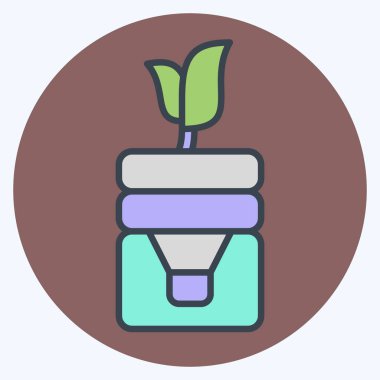 Simge Şişe Geri Dönüşümü. Dünya 'yı Kurtarma sembolüyle ilgili. renk arkadaşı stili. düzenlenebilir