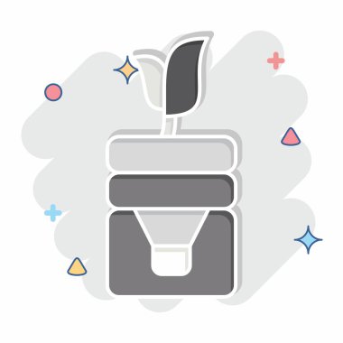 Simge Şişe Geri Dönüşümü. Dünya 'yı Kurtarma sembolüyle ilgili. Çizgi roman. düzenlenebilir