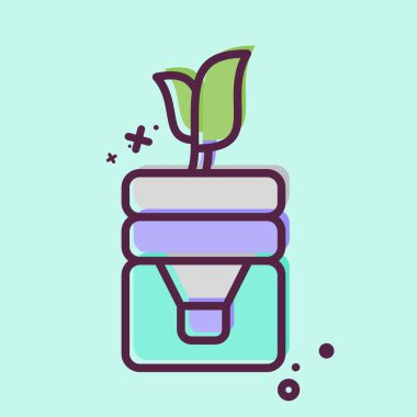 Simge Şişe Geri Dönüşümü. Dünya 'yı Kurtarma sembolüyle ilgili. MBE tarzı. düzenlenebilir